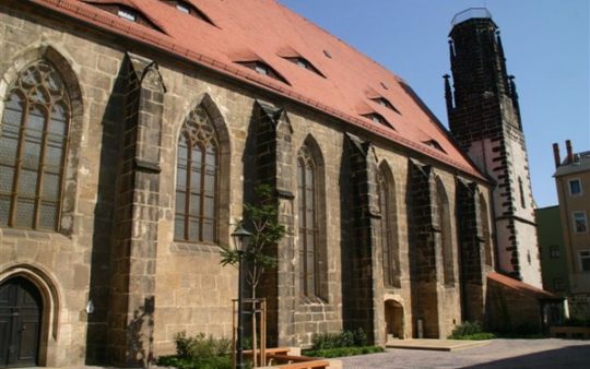 Klosterkirche St. Heinrich Pirna außen vom Zollhof aus gesehen